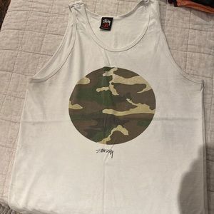 Stussy white tank top in a medium